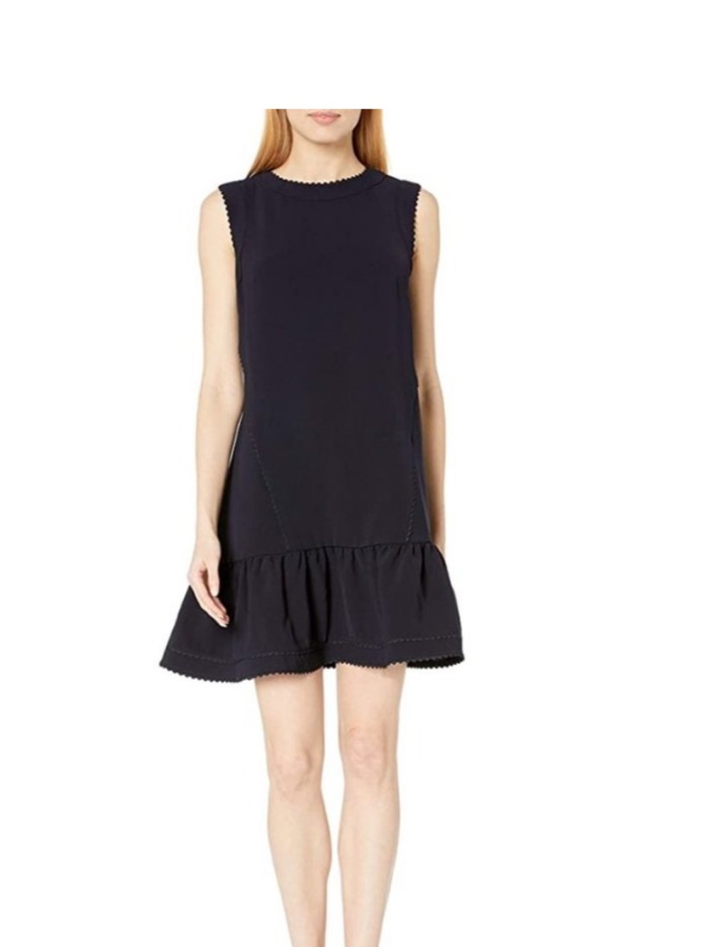 Ted Baker Women's Navy Mandii Ruffle Hem A-Line Sleeveless Dress Size 3